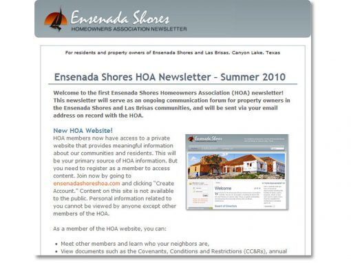 Homeowners Assoc. e-Newsletter