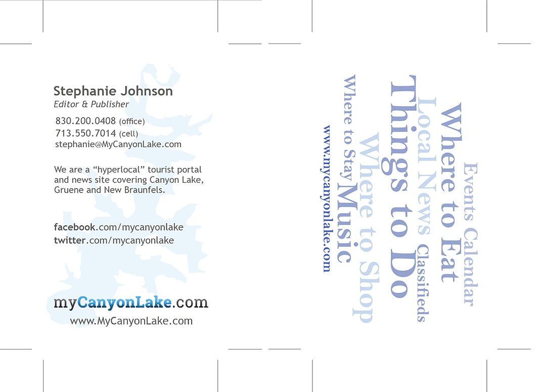 My Canyon Lake business card